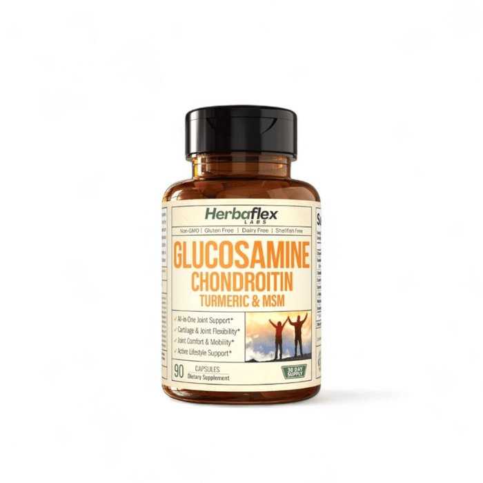 HerbaFlex Labs Joint Support — Glucosamine, Chondroitin, Turmeric & MSM, 90 capsules
